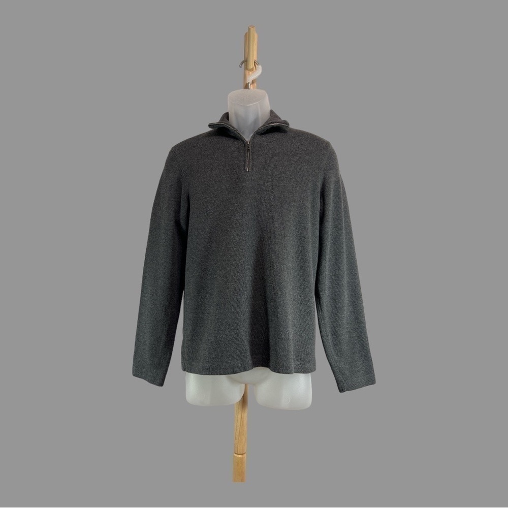 APT 9 Men’s Pullover Zippered Neck Sweater Heather Gray Size S